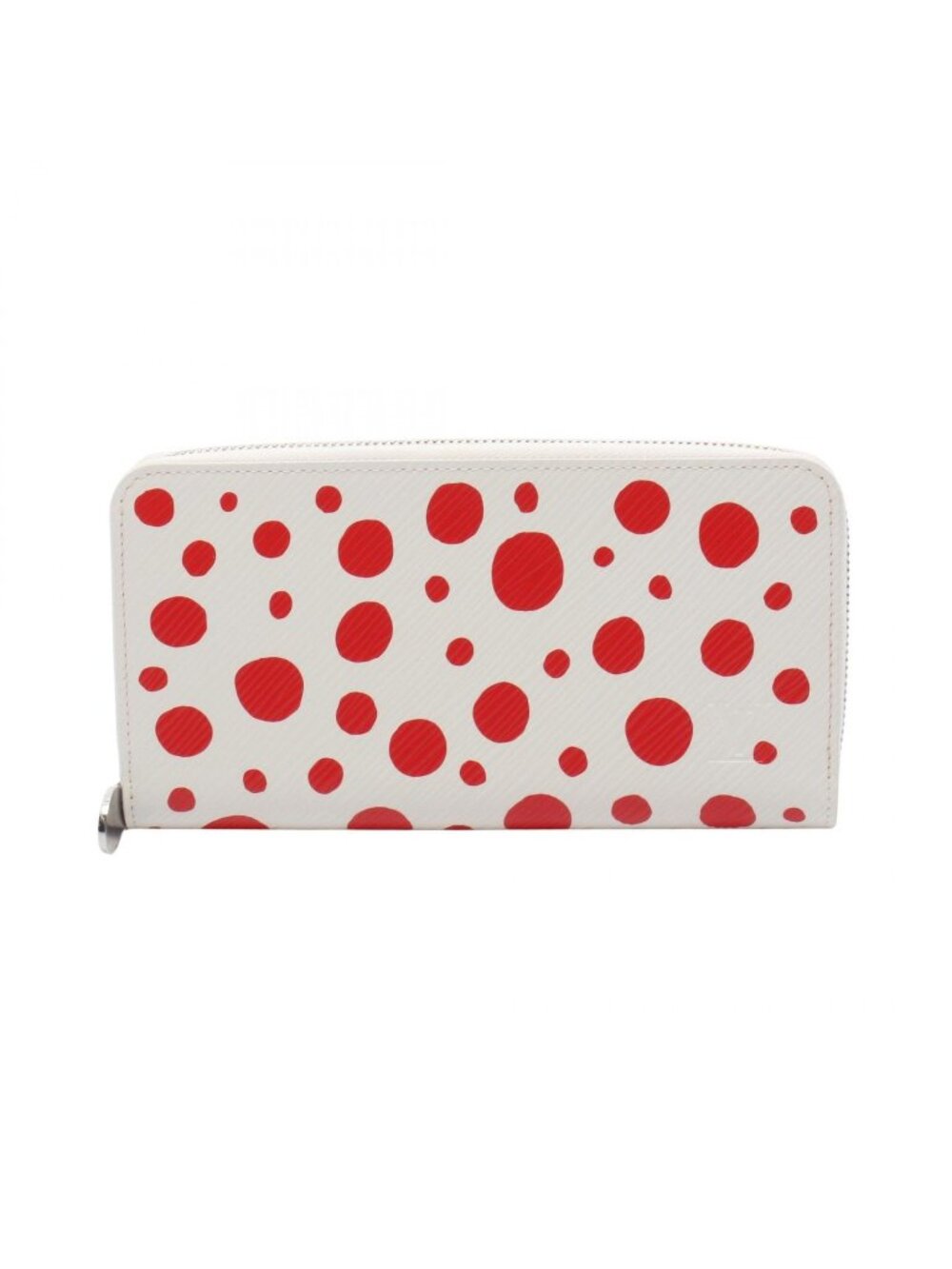 Louis Vuitton Round Wallet LV YK Zippy White Rouge Leather